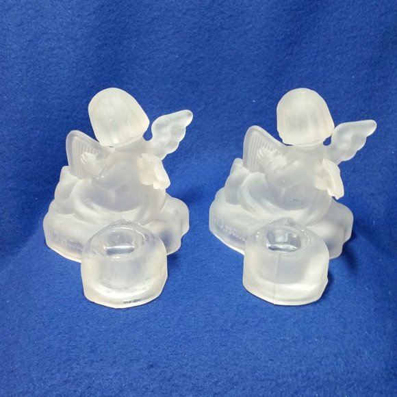 Goebel MI Hummel Angel Candlestick Holder Set Avon 1995 Set of 2 Pre-Owned - Picture 5 of 10